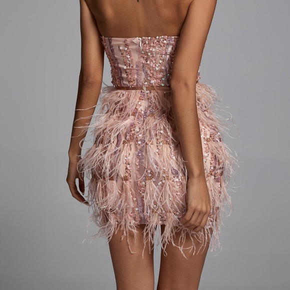 Bella Barnet Feather & Sequins dress! - Picture 3 of 7